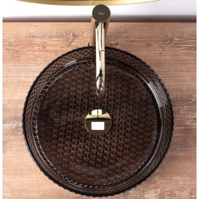 Rea Cristal Svartur handlaug 35,5 cm kringlótt borðplata