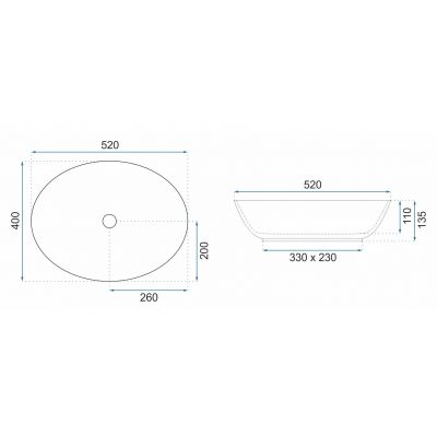 Rea Margot handlaug 52x40 cm oval