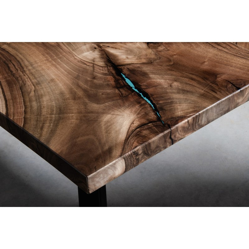 Þorir þú ? Hnotu borð með epoxy resin fyllingu 200x100